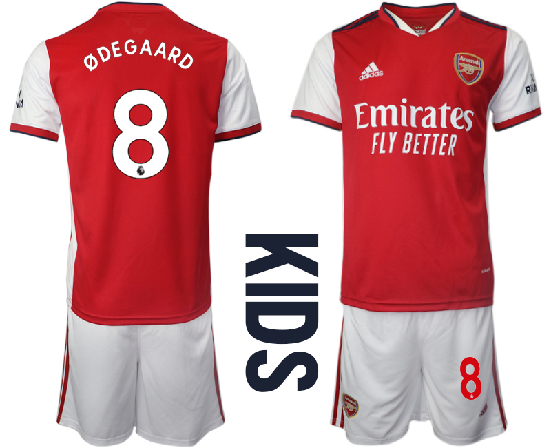 Youth 2021-2022 Club Arsenal home red #8 Soccer Jersey